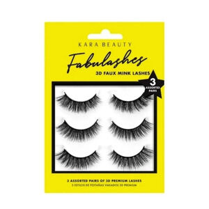 KARA BEAUTY FABULASHES 3 PAIRS Multi-pack 3D Faux Mink